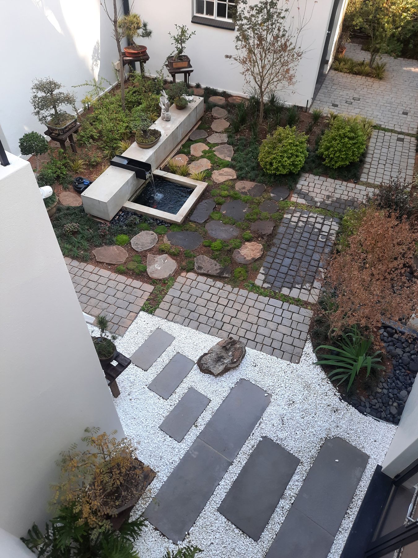 Courtyard garden from above — Heritage house in Melrose